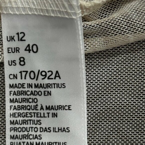 NWT Topshop Ivory Sepia Print Mesh Mock Neck Top - Picture 6 of 7